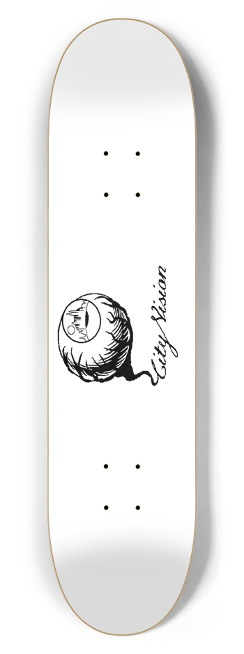 White and Black Logo 7.62 7-5/8 Skateboard Deck
