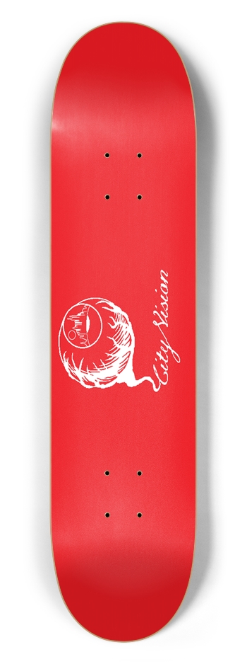 Red and White Logo 7.50 7-1/2 Skateboard Deck