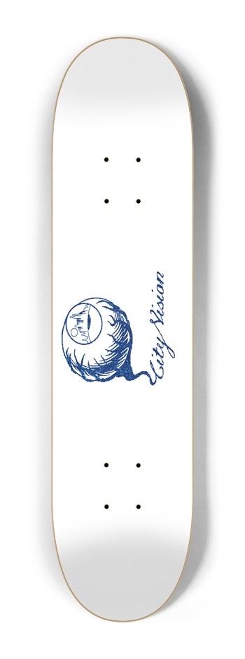 White and Blue Glitter Logo Mini 7.25 7-1/4 Mini/Kid Skateboard