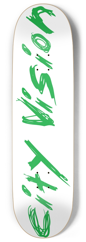White and Green Name 9.00 9 Inch Skateboard