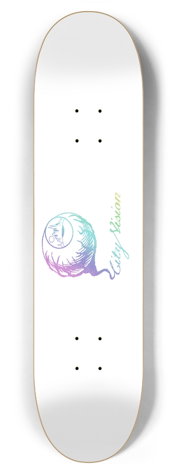 White and Light Rainbow Glitter Logo 7.87 7-7/8 Skateboard Deck