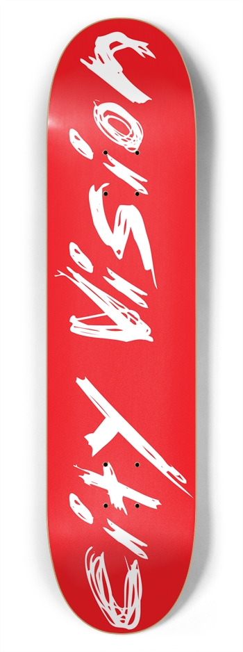 Red And White Name 7.75 7-3/4 Skateboard Deck