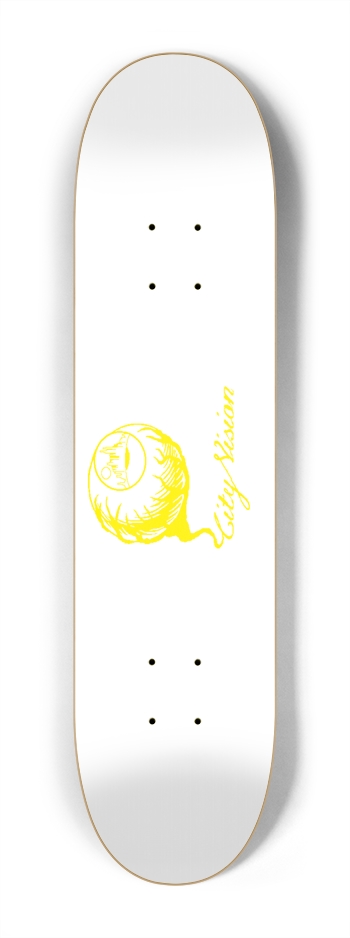 White and Yellow Logo Mini 7.25 7-1/4 Mini/Kid Skateboard