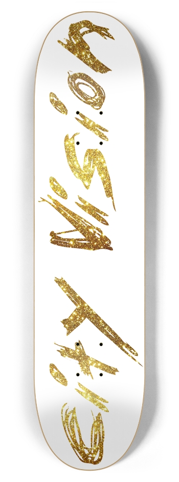 White and Gold Glitter Name 7.87