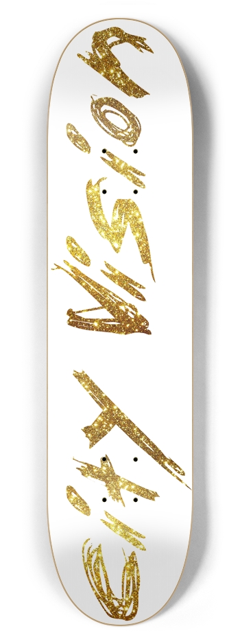 White and Gold Glitter Name 7.62