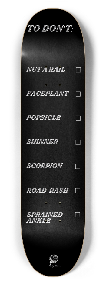 To Don't List Black 7.62 7-5/8 Skateboard Deck