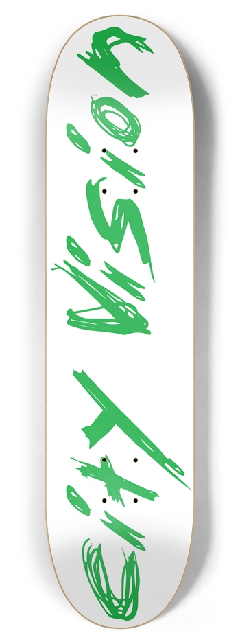 White and Green Name 7.87 7-7/8 Skateboard Deck
