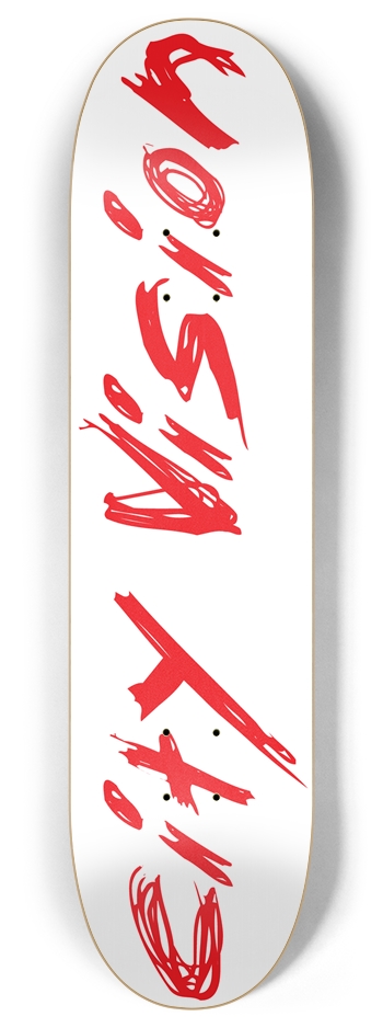 White and Red Name 8.00 8 Inch Skateboard Deck