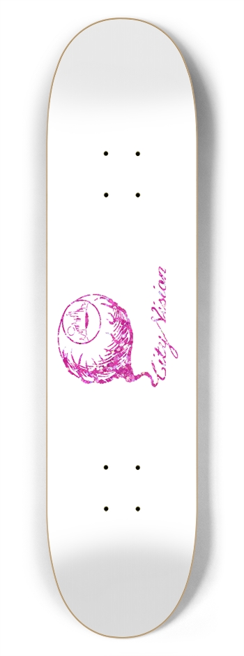 White and Pink Glitter Logo 7.75 7-3/4 Skateboard Deck