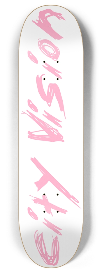 White and Pink Name 8.00 8 Inch Skateboard Deck