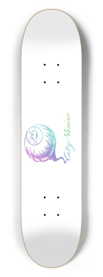 White and Light Rainbow Glitter Logo 7.50 7-1/2 Skateboard Deck
