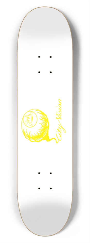 White and Yellow Logo 7.75 7-3/4 Skateboard Deck