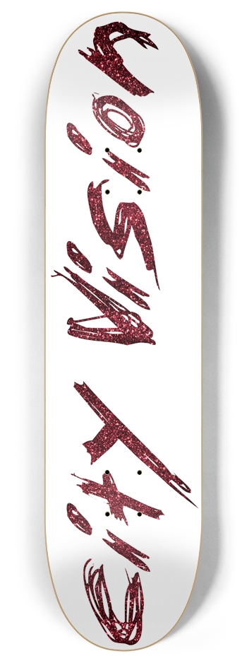 White and Red Glitter Name 8.00 8 Inch Skateboard Deck
