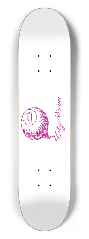 White and Pink Glitter Logo 7.50 7-1/2 Skateboard Deck
