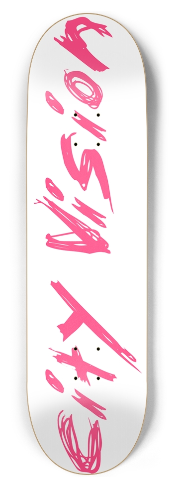 White and Hot Pink Name 8.75 8-3/4 Inch Skateboard