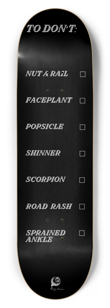 To Don't List Black 8.75 8-3/4 Inch Skateboard