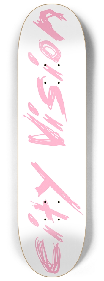 White and Pink Name 8.25 8-1/4 Skateboard Deck