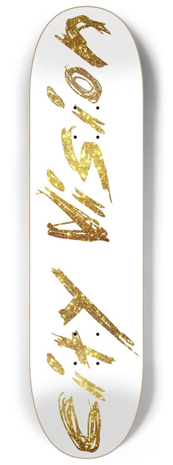 White and Gold Glitter Name 8.25 8-1/4 Skateboard Deck