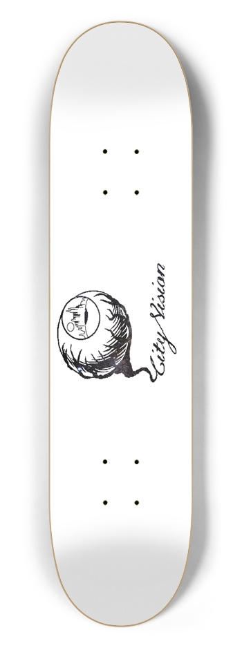 White and Stars Logo 7.50 7-1/2 Skateboard Deck