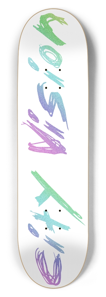 White and Rainbow Glitter Name 8.50 8-1/2 Skateboard Deck