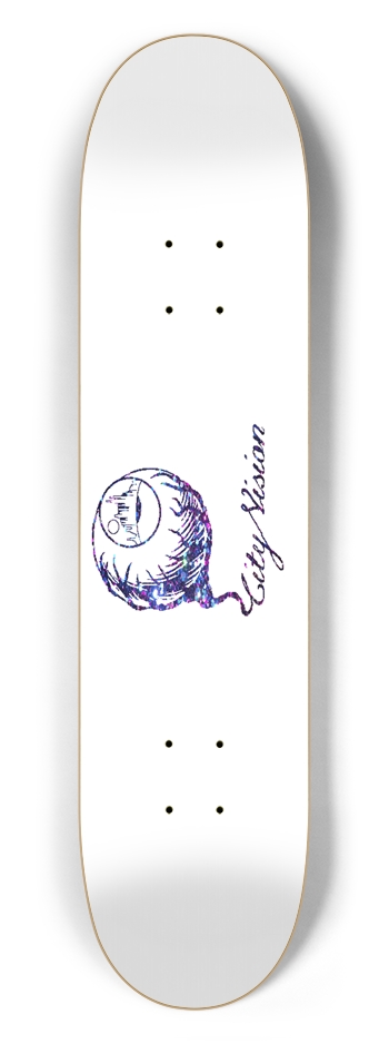 White and Dark Rainbow Gliter Logo 7.50 7-1/2 Skateboard Deck