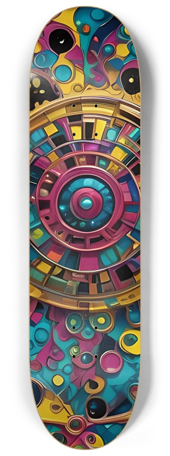 Psychedelic Airbrush Abstract Fractal 0002 8-1/4 Skateboard Deck