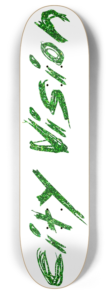 White and Green Glitter Name 8.00 8 Inch Skateboard Deck