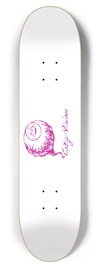 White and Pink Glitter Logo 7.87 7-7/8 Skateboard Deck