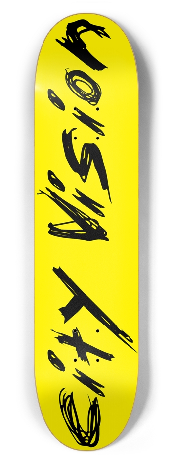 Yellow and Black Name 7.62 7-5/8 Skateboard Deck