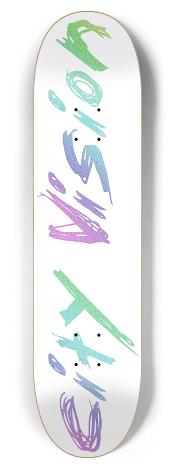 White and Rainbow Glitter Name 7.87 7-7/8 Skateboard Deck