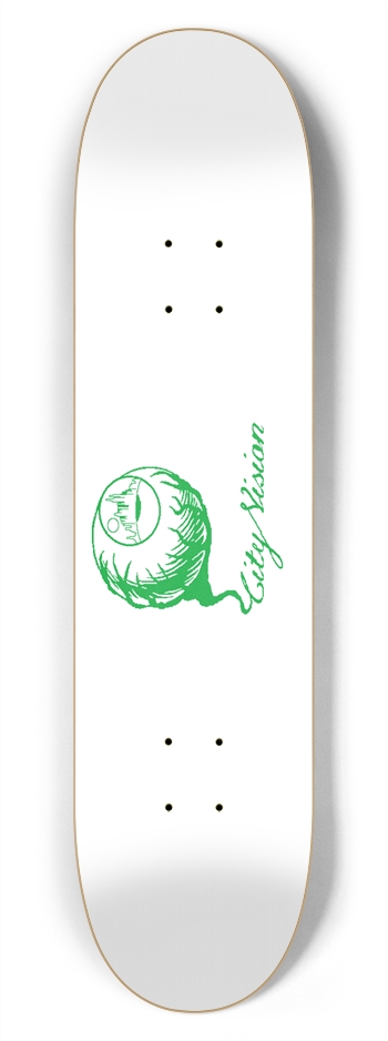 White and Green Logo 7.75 7-3/4 Skateboard Deck