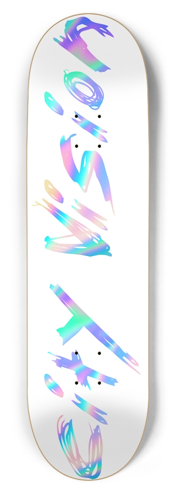 White and Rainbow Name 8.75 8-3/4 Inch Skateboard