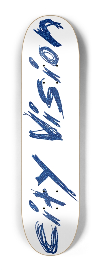 White and Blue Glitter Name Mini 7.25 7-1/4 Mini/Kid Skateboard
