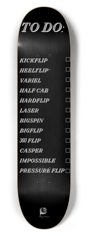 To Do List Black 7.62 7-5/8 Skateboard Deck