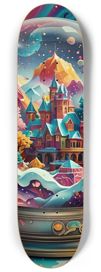 Airbrush Psychedelic Snow Globe 0001 #2 8-1/4 Skateboard Deck