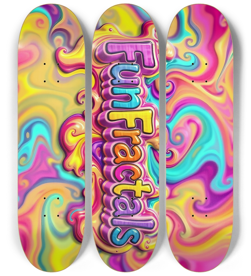 FunFractals Word Art Logo 3 Deck Wall Series