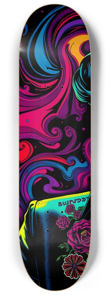 Psychedelic Black Light Singer 0002 #1 8-1/4 Skateboard Deck