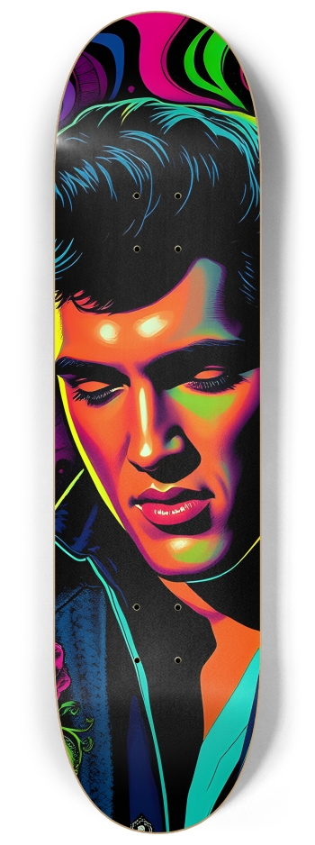 Psychedelic Black Light Singer 0002 #2 8-1/4 Skateboard Deck