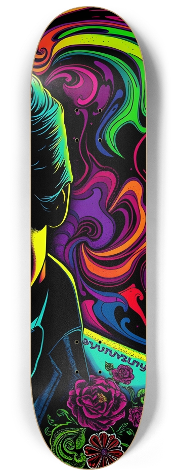 Psychedelic Black Light Singer 0002 #3 8-1/4 Skateboard Deck