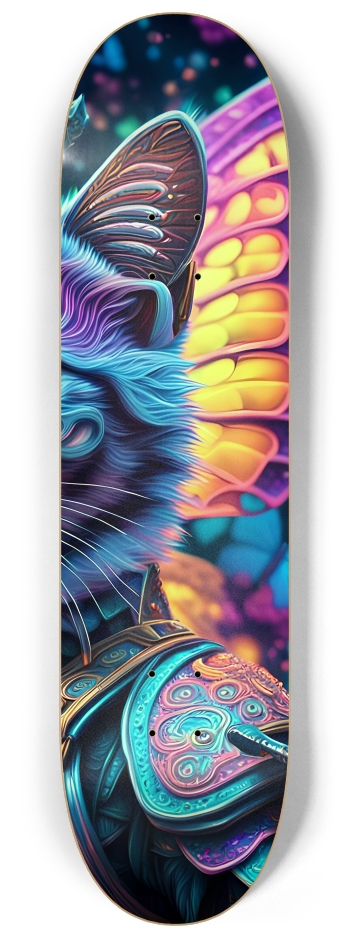 Airbrush Psychedelic Butterfly Kitty 0002 #3 8-1/4 Skateboard Deck