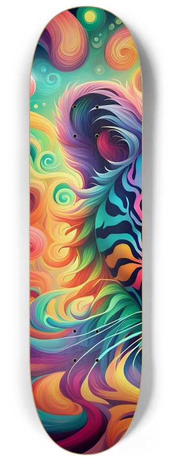 Neon Airbrush Tiger Face 0001 #1 8-1/4 Skateboard Deck