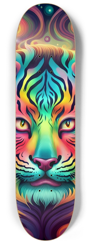 Neon Airbrush Tiger Face 0001 #2 8-1/4 Skateboard Deck