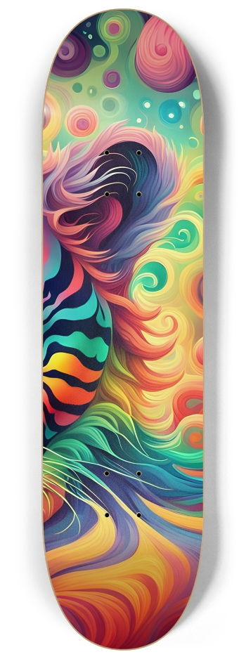 Neon Airbrush Tiger Face 0001 #3 8-1/4 Skateboard Deck