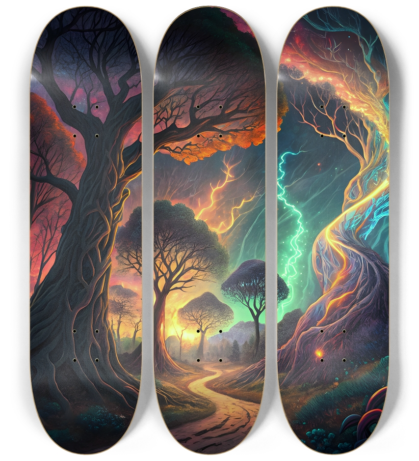 Psychedelic Airbrush Bioluminescent Trees 0001