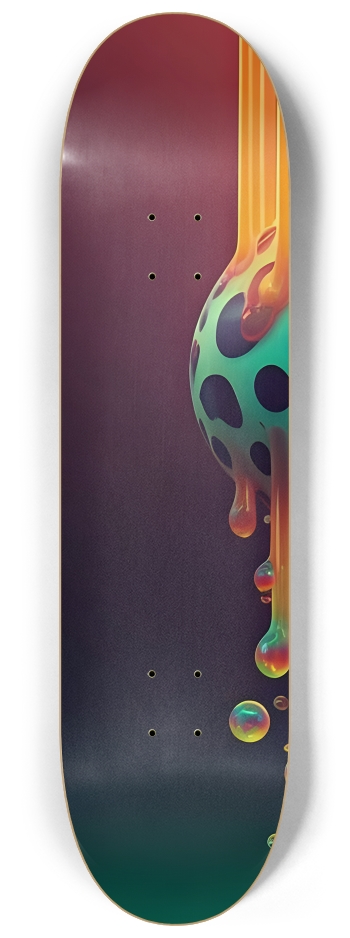 Neon Airbrush Spotted Moo Blob 0001 #1 8-1/4 Skateboard Deck