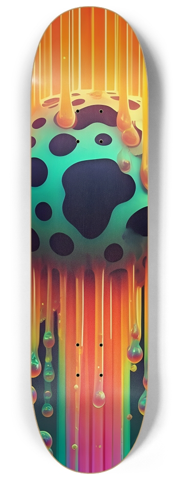 Neon Airbrush Spotted Moo Blob 0001 #2 8-1/4 Skateboard Deck
