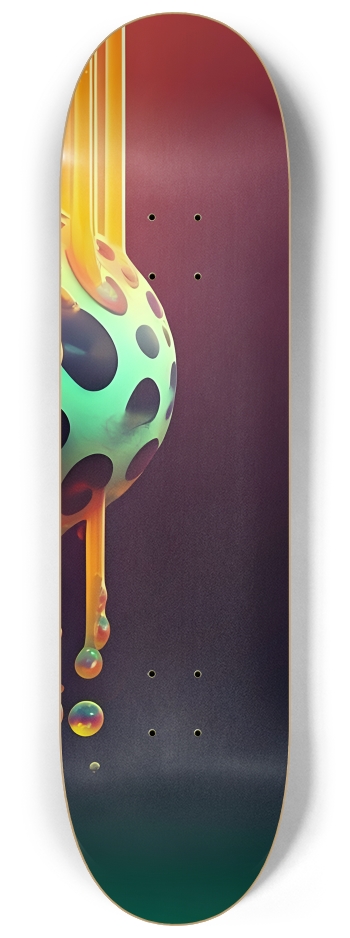 Neon Airbrush Spotted Moo Blob 0001 #3 8-1/4 Skateboard Deck