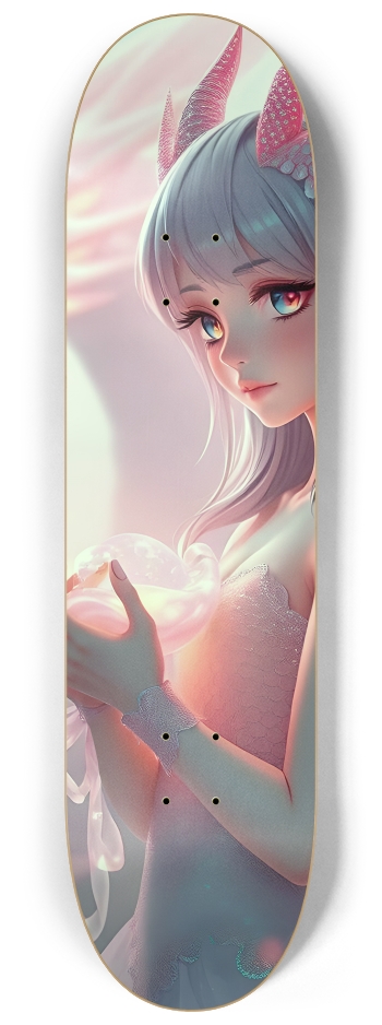 White Dragon and Familiar 0002 #2 8-1/4 Skateboard Deck