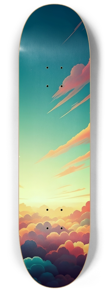 Airbrush Clouds 0001 #2 8-1/4 Skateboard Deck