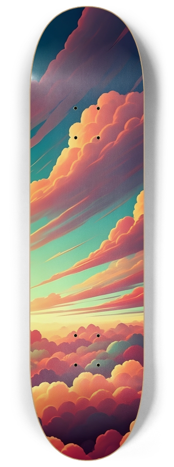 Airbrush Clouds 0001 #3 8-1/4 Skateboard Deck